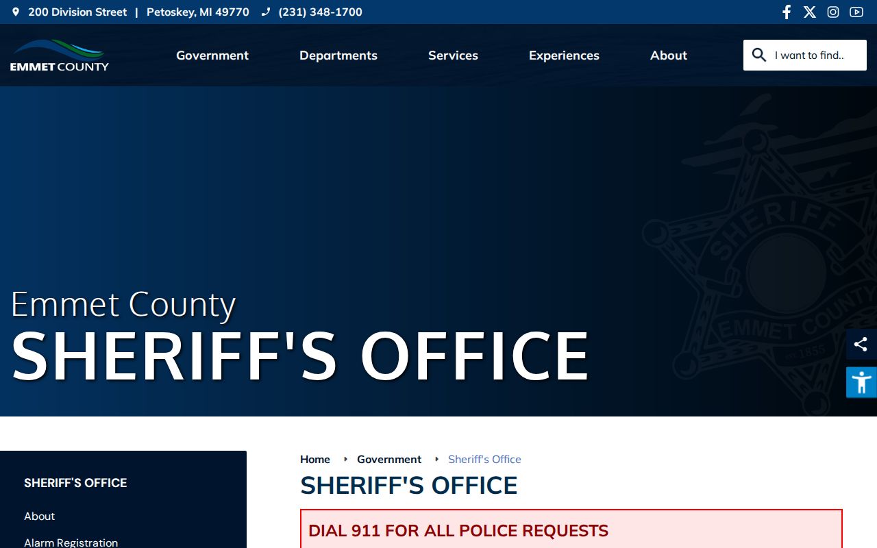 Emmet County arrest records and Sheriff office information