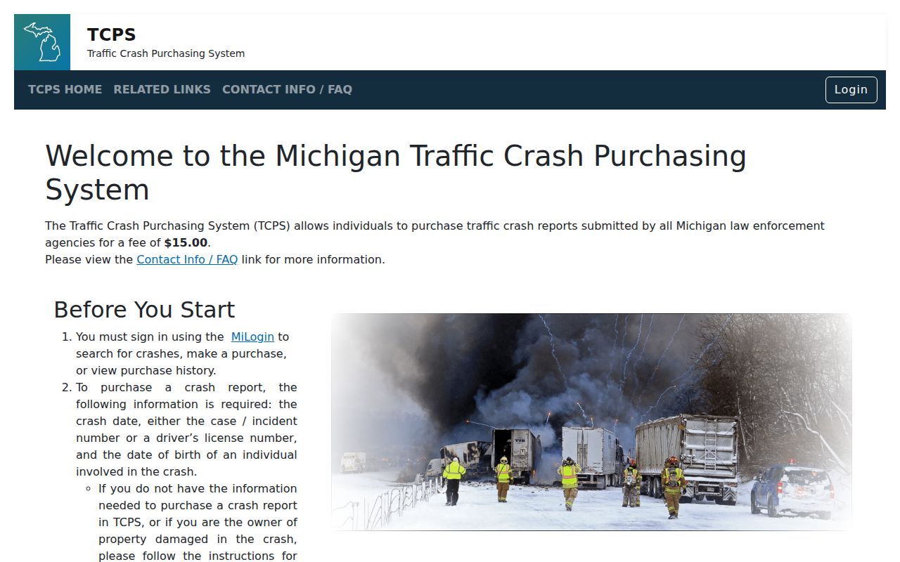 Emmet County arrest-related traffic crash report search