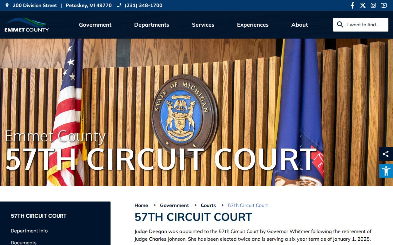 Emmet County court case records at the 57th Circuit Court