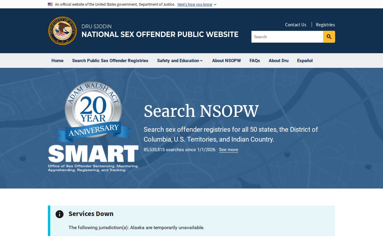 Emmet County sex offender lookup using the national NSOPW search