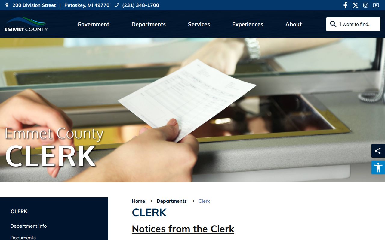 Emmet County criminal court record custody page