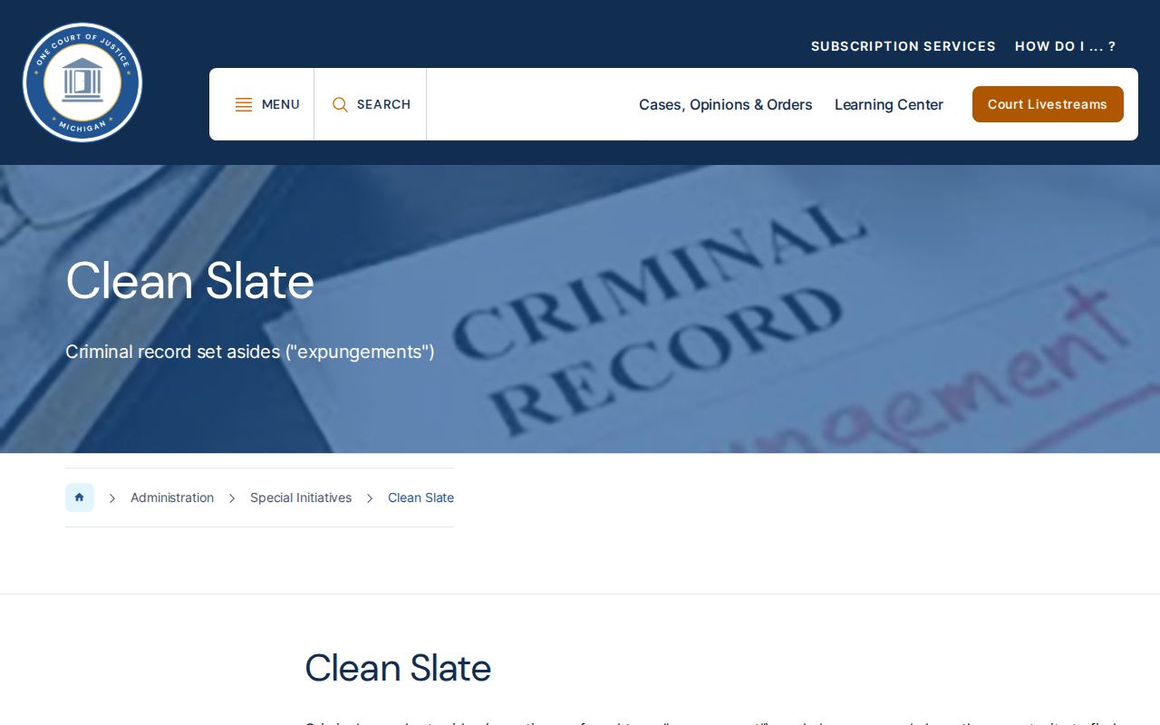 Emmet County criminal record Michigan Clean Slate guidance