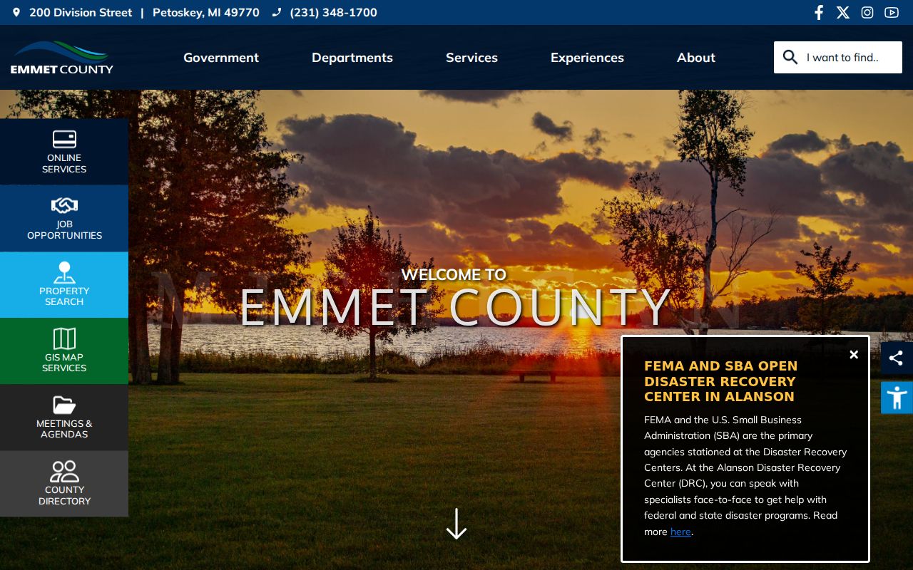 Emmet County criminal history official county records gateway